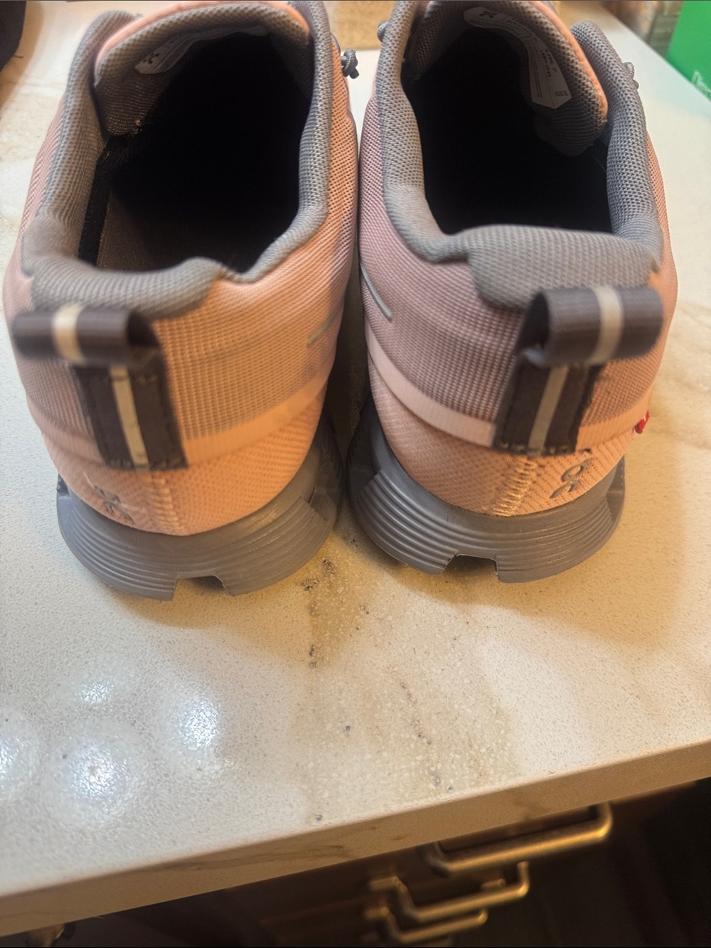 On Cloud RunningAthletic Shoes in Dusty Pink with Gray Accents - Picture 2 of 5